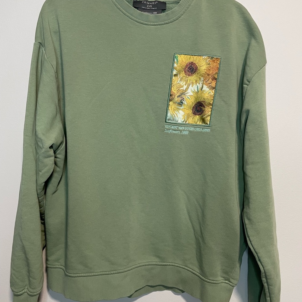 Primark Green Sunflower Print Women's Sweatshirt